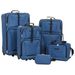 Ensemble de bagages de voyage bleu tissu - Photo n°1