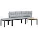 Ensemble de banc de jardin avec coussins 3 pcs noir - Photo n°1