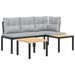 Ensemble de banc de jardin avec coussins 3 pcs noir - Photo n°1