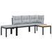 Ensemble de banc de jardin avec coussins 3 pcs noir - Photo n°2