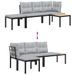 Ensemble de banc de jardin avec coussins 3 pcs noir - Photo n°5