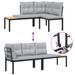 Ensemble de banc de jardin avec coussins 3 pcs noir - Photo n°6