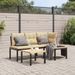 Ensemble de banc de jardin avec coussins 3 pcs noir - Photo n°1