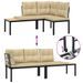 Ensemble de banc de jardin avec coussins 3 pcs noir - Photo n°6