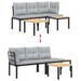 Ensemble de banc de jardin avec coussins 3 pcs noir - Photo n°5