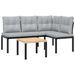 Ensemble de banc de jardin avec coussins 3 pcs noir - Photo n°2