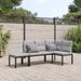 Ensemble de banc de jardin avec coussins 3 pcs noir - Photo n°1