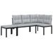 Ensemble de banc de jardin avec coussins 3 pcs noir - Photo n°2