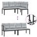 Ensemble de banc de jardin avec coussins 3 pcs noir - Photo n°5