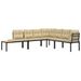 Ensemble de banc de jardin avec coussins 4 pcs noir - Photo n°1