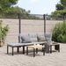 Ensemble de banc de jardin avec coussins 4 pcs noir - Photo n°1