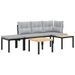 Ensemble de banc de jardin avec coussins 4 pcs noir - Photo n°2