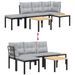 Ensemble de banc de jardin avec coussins 4 pcs noir - Photo n°6