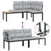 Ensemble de banc de jardin avec coussins 4 pcs noir - Photo n°7