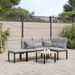 Ensemble de banc de jardin avec coussins 4 pcs noir - Photo n°1