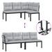 Ensemble de banc de jardin avec coussins 4 pcs noir - Photo n°6