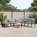 Ensemble de banc de jardin avec coussins 5 pcs noir - Photo n°1