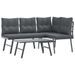 Ensemble de bancs de jardin avec coussins 3 pcs noir - Photo n°1