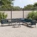 Ensemble de bancs de jardin avec coussins 5 pcs noir - Photo n°1