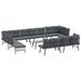 Ensemble de bancs de jardin avec coussins 9 pcs noir - Photo n°2