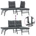 Ensemble de bancs de jardin avec coussins 9 pcs noir - Photo n°6