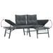 Ensemble de bancs de jardin avec coussins 9 pcs noir - Photo n°7