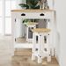 Ensemble de bar 3 pcs blanc bois de pin massif - Photo n°1