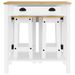 Ensemble de bar 3 pcs blanc bois de pin massif - Photo n°4