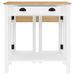 Ensemble de bar 3 pcs blanc bois de pin massif - Photo n°7