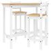 Ensemble de bar 3 pcs Blanc Bois de pin massif - Photo n°2