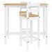 Ensemble de bar 3 pcs Blanc Bois de pin massif - Photo n°4