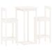 Ensemble de bar 3 pcs Blanc Bois de pin massif - Photo n°2