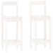 Ensemble de bar 3 pcs Blanc Bois de pin massif - Photo n°5