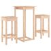 Ensemble de bar 3 pcs Bois de pin massif - Photo n°2