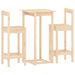 Ensemble de bar 3 pcs Bois de pin massif - Photo n°2