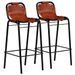 Ensemble de bar 3 pcs Bois massif recyclé et cuir de chèvre - Photo n°5