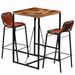 Ensemble de bar 3 pcs Bois massif recyclé et cuir de chèvre - Photo n°10