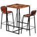 Ensemble de bar 3 pcs Bois massif recyclé et cuir de chèvre - Photo n°11