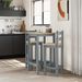 Ensemble de bar 3 pcs Gris Bois de pin massif - Photo n°3