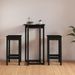 Ensemble de bar 3 pcs Noir Bois de pin massif - Photo n°1