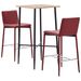 Ensemble de bar 3 pcs Similicuir Rouge bordeaux 6 - Photo n°1