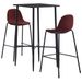 Ensemble de bar 3 pcs Tissu Rouge bordeaux 2 - Photo n°1