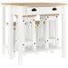 Ensemble de bar 5 pcs Blanc Bois de pin massif - Photo n°1