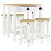 Ensemble de bar 5 pcs Blanc Bois de pin massif - Photo n°4