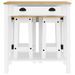 Ensemble de bar 5 pcs Blanc Bois de pin massif - Photo n°5