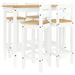 Ensemble de bar 5 pcs Blanc Bois de pin massif - Photo n°1