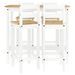 Ensemble de bar 5 pcs Blanc Bois de pin massif - Photo n°4