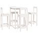 Ensemble de bar 5 pcs Blanc Bois de pin massif - Photo n°2