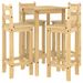 Ensemble de bar 5 pcs Bois de pin massif - Photo n°1