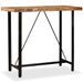 Ensemble de bar 5 pcs Bois de récupération Cuir véritable et toile - Photo n°2